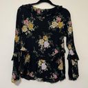 American Eagle  Floral Ruffle Bell Sleeve Blouse Photo 5