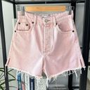 ZARA  Light Pink High Rise Side Slit Button Fly Cut-Off Denim Shorts Women’s 2 Photo 0