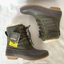 Khombu  Faux Fur Duck Boots Booties Kathleen Waterproof Olive Green Sz 11 New Photo 7