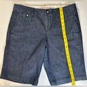 Dockers  Womens Blue Denim Bermuda Shorts Pockets Zip Up Size 4 Pre-owned Photo 1