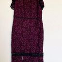 Alexis Evie women’s burgundy cold shoulder lace midi sheath dress size S small Photo 5