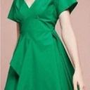 Maeve Anthropologie  Green Faux Wrap Asymmetrical Dress Size 6 Photo 0