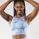 Buffbunny Aurora crop top in color floral blue size medium Photo 0