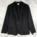 J.Jill  Ponte Knit Essential Cotton Stretch 1 Button Blazer Jacket Black Plus XL Photo 0