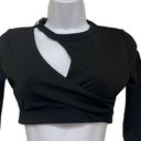 n:philanthropy n philanthropy Womens Small Crop Top Black Cut Out Long Sleeve Streetwear NWT Photo 3