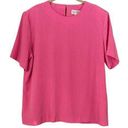 Susan Graver  S.G. Sport Pink Solid Short Sleeve Shell Size Large Photo 0