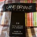 Lane Bryant  Plaid Skort With Waist Tie Belt Women’s Size 26 Photo 1