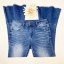 Chelsea and Violet  High Rise Flared Hem Crop Jeans Distressed Frayed Size 25 Photo 5