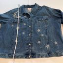 Quacker Factory  Denim Rhinestone Beaded Moon Stars Celestial Jean Jacket Size 3X Photo 9