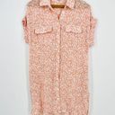 Lost + Wander  Pick Me In The Desert Boho Tunic Top Button Down Floral Peach XS/S Photo 1