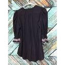 Esley NWT  Bohemian Boho Top Black With White Embroidery Size Small Photo 8