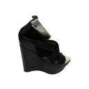 L.A.M.B. Gwen Stefani Black Wedge Gladiator Strappy Heels Size 9.5 Open Toe Photo 3