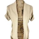 Dress Barn  Shawl Collar Cuffed Dolman Cap Sleeve Open Front Cardigan Tan Small Photo 0