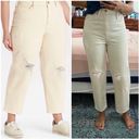 Universal Threads Universal Thread High Rise Vintage Straight Crop Jeans in Off White Photo 2