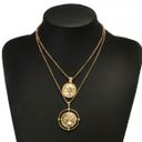 Anthropologie 14K Gold Athena Greek Goddess Double Layer Adjustable Necklace Photo 1