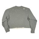 Good American  Size 3 US L Distressed Cropped Boyfriend Sweatshirt Heather Gray Photo 2