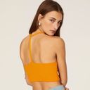 Rag and Bone  Soleil Ribbed Bra Crop Halter Top Cotton Marigold Orange-Yellow sz L Photo 3