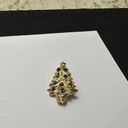 Monet Signed  Multi Color Rhinestone Gold Tone Christmas Tree Brooch Pin NWOT Photo 3