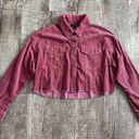 Forever 21  Cropped Corduroy Raw Hem Oversized Jacket Pink Women's Size Medium Photo 0