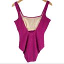 Vintage Y2K Magenta Textured Stretch One Piece Swimsuit Sz Large Pink Photo 1