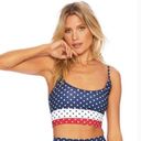 Beach Riot NEW  Eva Cropped Tank Bikini Top Polka Dot Red White Blue Size Small Photo 8