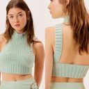 For Love & Lemons Cropped Sweater Vest Tank Dominique Mint NEW Size XXS Blue Photo 1