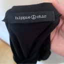 Hippie Chic  Black Tank with Lace Bottom Hem Photo 5