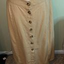 Universal Threads  wheatfield tan button front A-Line linen blend midi skirt Photo 11