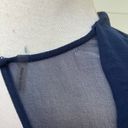 Rebecca Taylor  Top Blouse S 2 Navy Silk Blend Draped Neck Peplum Career Office Photo 12