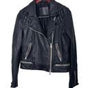 All saints Conroy Distressed Leather Biker Jacket sz S Photo 0