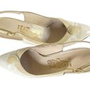 Salvatore Ferragamo Vintage Ferragamo Slingback Heels White & Bone Leather Women’s Size 8 Pump Italy Photo 2