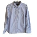 Tommy Hilfiger Women Button‎ Up Roll Tab Sleeve Shirt Size Large Blue & White Photo 0