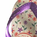 Havaianas Top  𑁍 Flower Print Flip Flops 𑁍 Brazilian Beach Sandals 𑁍 Purple Photo 2