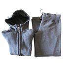 Zella  Women’s 2 Piece Athleisure Hoodie Zipper Wide Leg Light Gray Set Small Photo 1