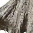 Vintage Lightweight Crochet Sweater Shawl Pointelle Knit Tan Brown Boho Festival Size undefined Photo 2
