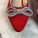 Jones New York  Quennelle Pointed Toe Rhinestone Bow Ballet Flats 7 Womens Red Photo 8