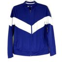 Xersion  | Blue White Stripe Sporty Athletic Jacket Full Zip Photo 0