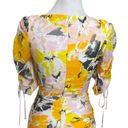 Alice McCALL  Soiree Dress Yellow Saffron Floral Ruched Midi Asymmetrical Size XS Photo 8