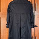 Burberry London Trench Coat Jacket Mid Length Double Breasted Black Size 6 Photo 8