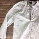 H&M LIGHT BLUE POPLIN BASIC WORK STRIPE BUTTON UP SHIRT Photo 3