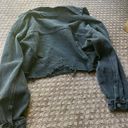 Black Cropped Denim Jacket Size M Photo 1