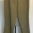 United Colors Of Benetton Benetton Flat Front Wide Leg Linen/Cotton Army Green Pants Womens Size XL Photo 1