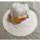 White Boho Eyelet Sunhat with Watercolor Scarf Cotton Photo 1