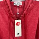 Wildfox  Couture Full Zip Terrycloth Hoodie Red Small Photo 6