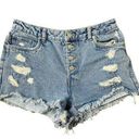 Krass&co SWS Denim  High Rise Distressed Cut Off Denim Blue Jean Shorts Women's Size 9 Photo 0