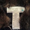 Jones New York  Faux Fur Collar Knit Jacket Fair Isle Print Full Zip Size 3XL Photo 3