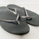 REEF  Black Grey Snakeskin Flip Flop Sandals Women’s Size 10 Photo 0