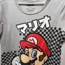Nintendo Junior Women's Gray Super Mario Checkered  T-Shirt 2XL Photo 2