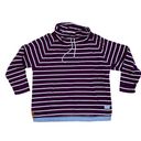 Orvis  Sweatshirt Drawstring Mock neck front pouch pocket striped size large Photo 12