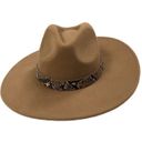 VICI  Tomahawk Snakeskin Band 100% Wool Hat Tan Western Fairy Y2K Boho Feminine Photo 3